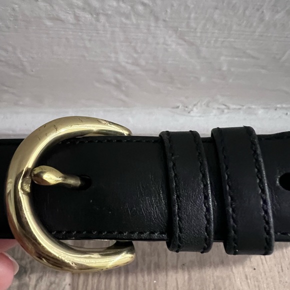 COACH Leather Belt Brass Buckle Women's 1" Wide Size Large Classic 90s Era Vibe - Picture 3 of 11